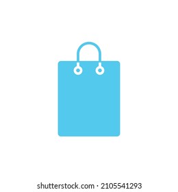 Shopping bag vector blue icon