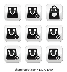 Shopping bag vector buttons set