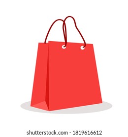 Shopping bag vector concept. Empty paper bag for fashion and store design element