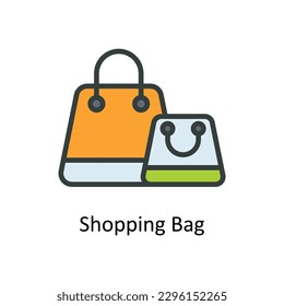 Shopping Bag Vector   Fill outline Icons. Simple stock illustration stock