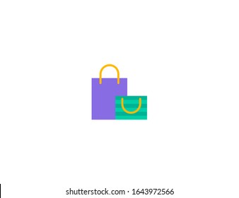 Shopping bag vector flat icon. Isolated shopping bags emoji illustration  svg