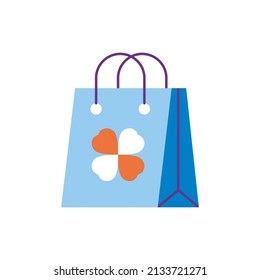 Shopping Bag Vector Flat Icon Design illustration. St Patrick's Day Symbol on White background EPS 10 File