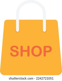 ilustración plana vectorial de bolsa de compras