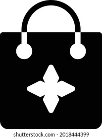 icono plano de glifo vectorial de bolso de compra