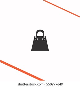 Shopping bag vector grey icon on white background. Shopping bag symbol stock bitmap illustration. Business picture.
