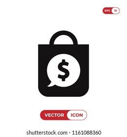 Shopping bag vector icon