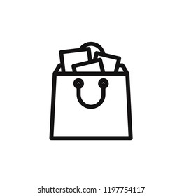 Shopping bag vector icon