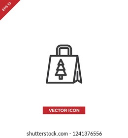 Shopping bag vector icon