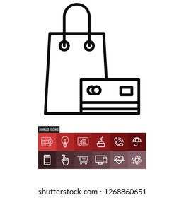 Shopping bag vector icon