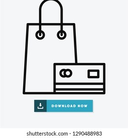 Shopping bag vector icon