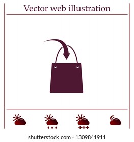 shopping bag - vector icon