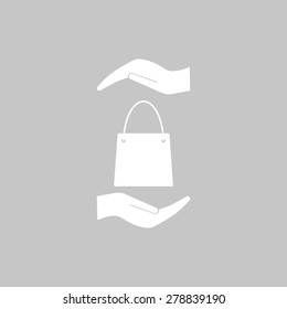 shopping bag - vector icon