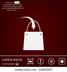 shopping bag - vector icon