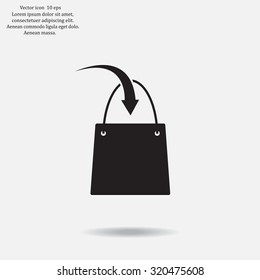 shopping bag - vector icon