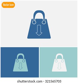 Shopping bag. Vector icon.