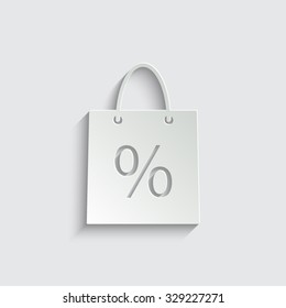 shopping bag - vector icon