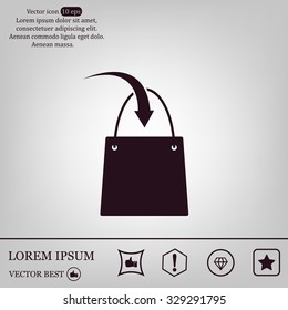 shopping bag - vector icon