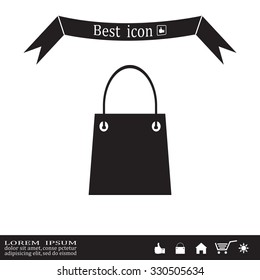 shopping bag - vector icon