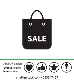 shopping bag - vector icon