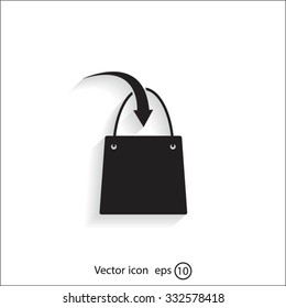 shopping bag - vector icon