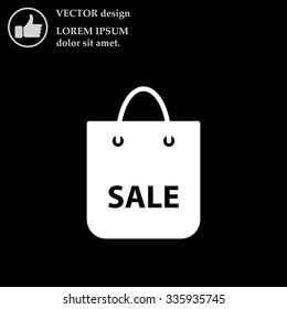 shopping bag - vector icon
