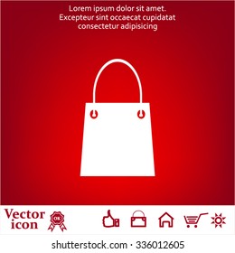 shopping bag - vector icon
