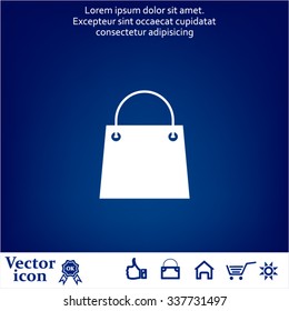 shopping bag - vector icon