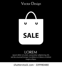shopping bag - vector icon