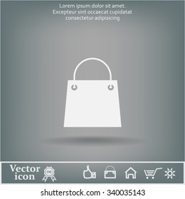 shopping bag - vector icon