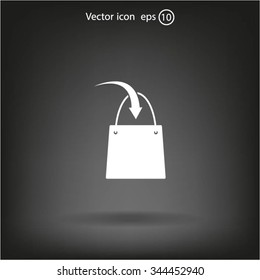 shopping bag - vector icon