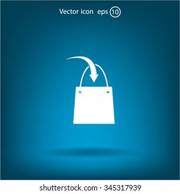 shopping bag - vector icon
