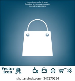 shopping bag - vector icon