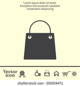 shopping bag - vector icon