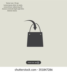 shopping bag - vector icon