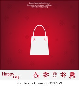 shopping bag - vector icon