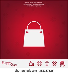 shopping bag - vector icon