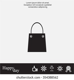shopping bag - vector icon