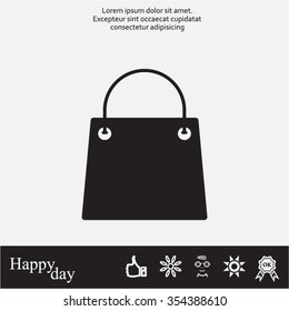 shopping bag - vector icon