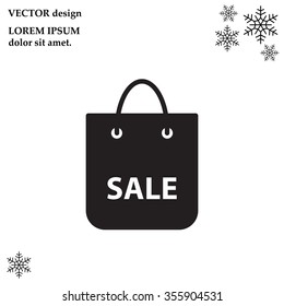 shopping bag - vector icon
