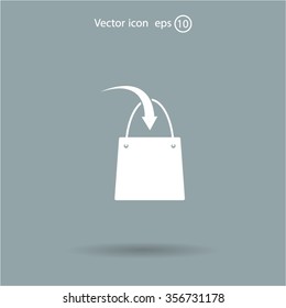 shopping bag - vector icon