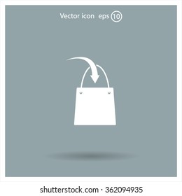 shopping bag - vector icon