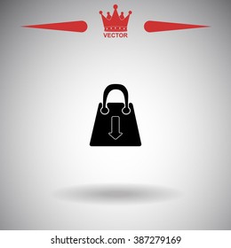 Shopping bag. Vector icon.