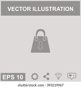 Shopping bag. Vector icon.