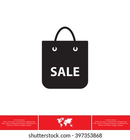 shopping bag - vector icon