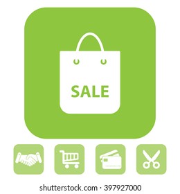 shopping bag - vector icon