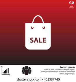 shopping bag - vector icon