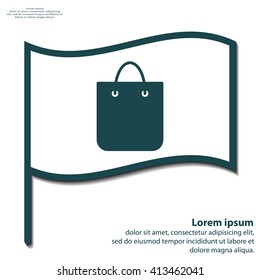 shopping bag - vector icon