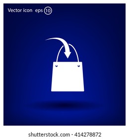 shopping bag - vector icon