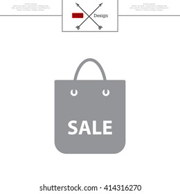 shopping bag - vector icon