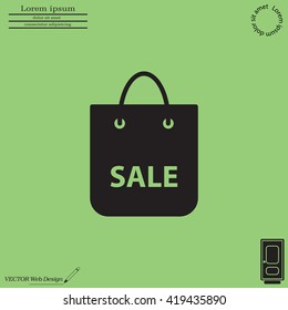 shopping bag - vector icon